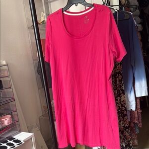 Isaac Mizrahi Pink Midi Dress Short Sleeve Relaxed 2xp
